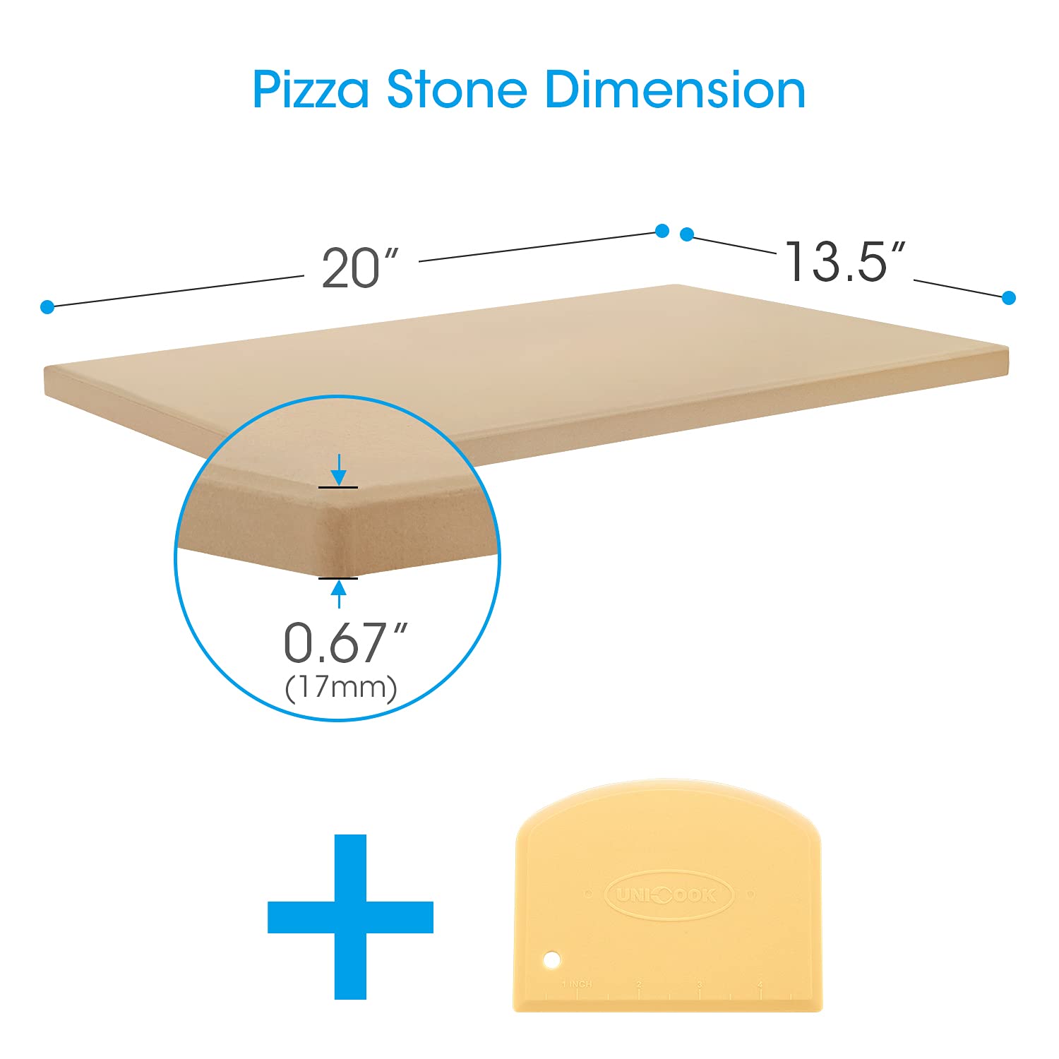 Unicook 20 Inch Large Pizza Stone - 20