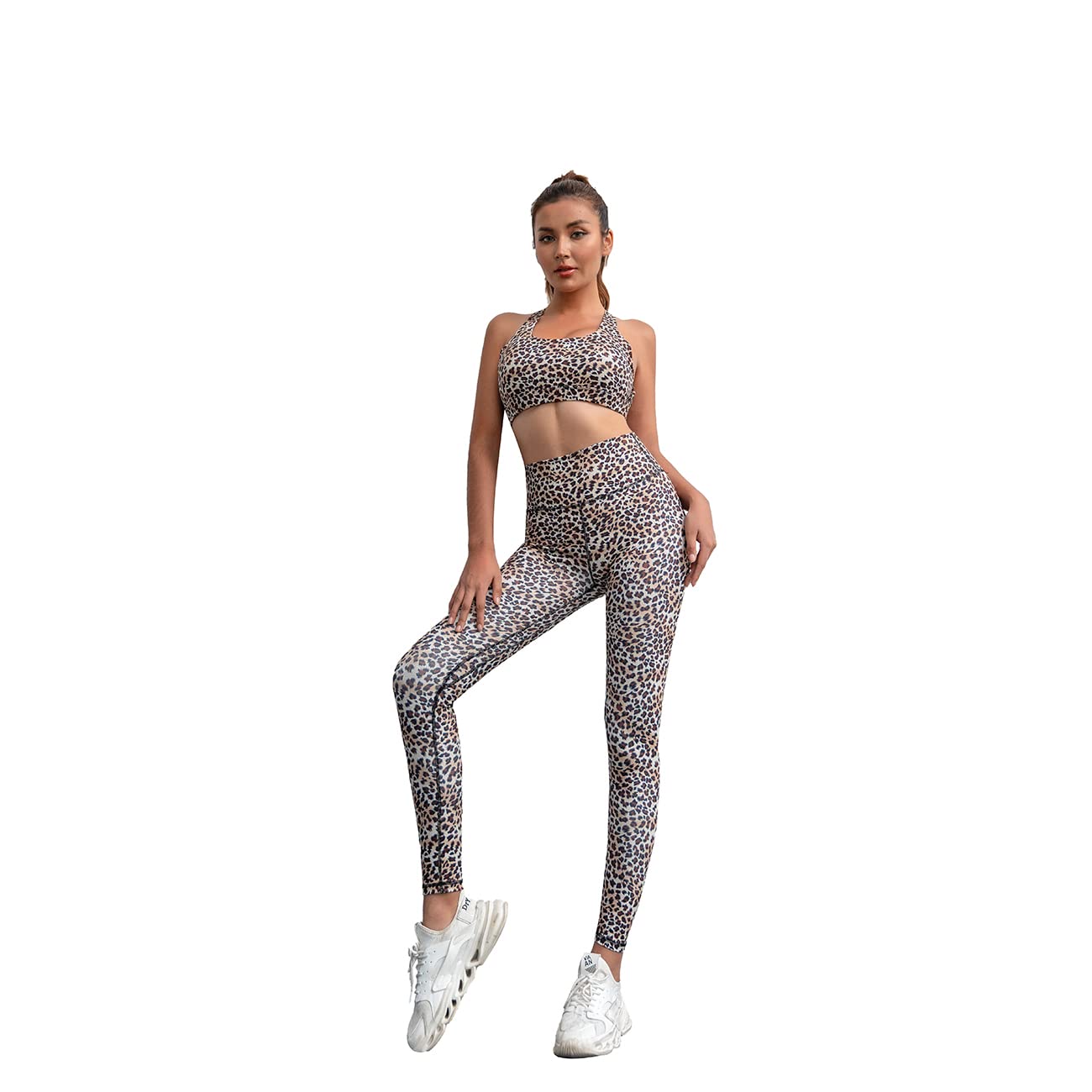 2-Piece Women's Workout Sets - High Waist Yoga Pants with Sports Bra & Crop Top for Gym, Running, Yoga & Fitness | Breathable Activewear for Women's Exercise & Training