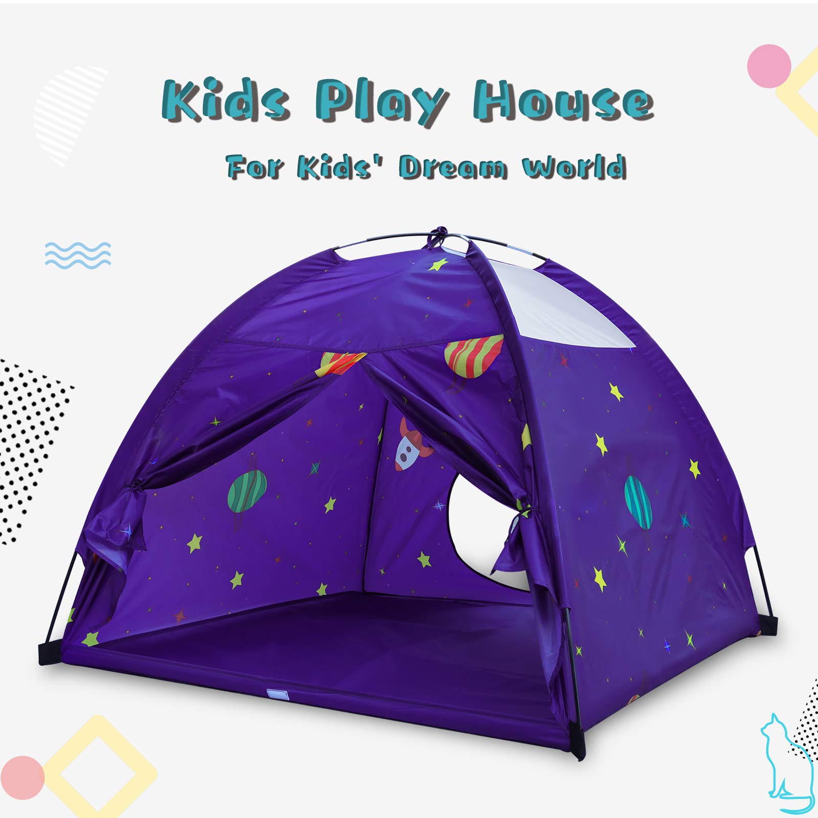 **Purple Kids Play Tent - Indoor & Outdoor Playhouse for Toddlers, Boys & Girls - Fun Gift & Game Toy for Pretend Play, Camping & Backyard Adventures**