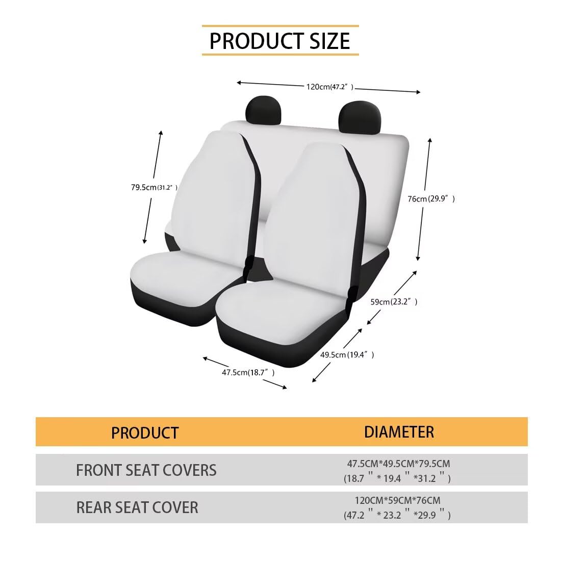 Pensura Beach Sunset Palm Tree Universal Car Seat Covers - Fits Most Sedans, SUVs & Vans - Front & Rear Bench Protector with Steering Wheel Cover & Headrest Covers - Complete Car Interior Set for Beach Trips & Summer Road Travel