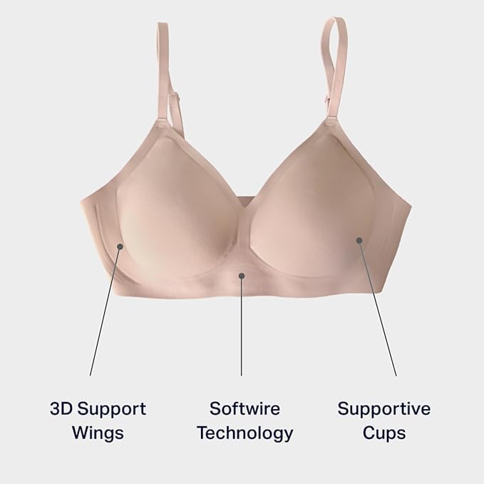 EBY Relief Bra for Women - Seamless Wireless Comfort Bras with Adjustable Straps - Perfect for Yoga, Workouts & Everyday Wear