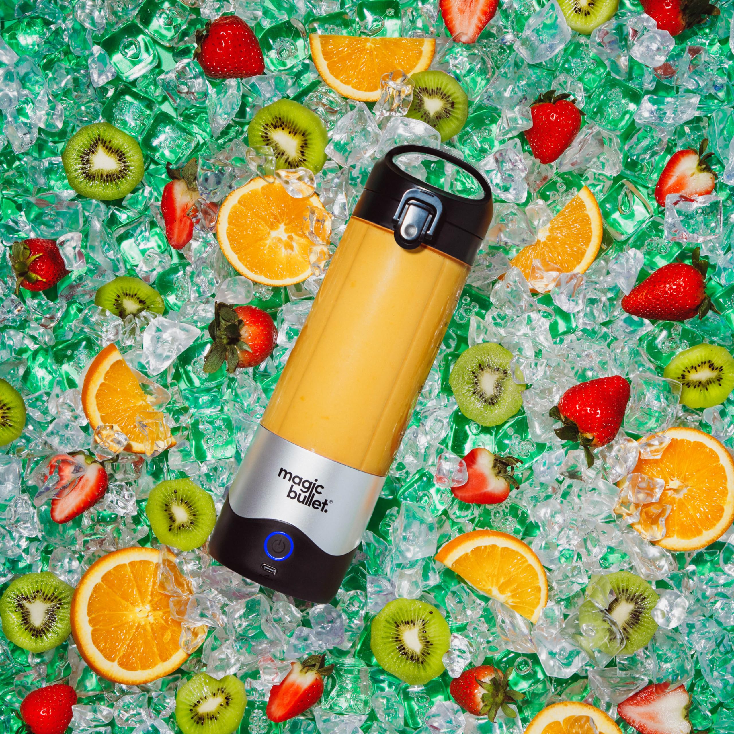 Magic Bullet Portable Blender MBPB50100 - 16 oz Silver Personal Smoothie Maker for Shakes, Juices & Protein Drinks - Perfect for Gym, Office & Travel
