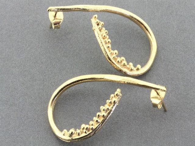 Beaded Teardrop Earrings - Gold Over Silver Dangle Earrings for Women | Elegant Jewelry for Parties, Weddings & Special Occasions