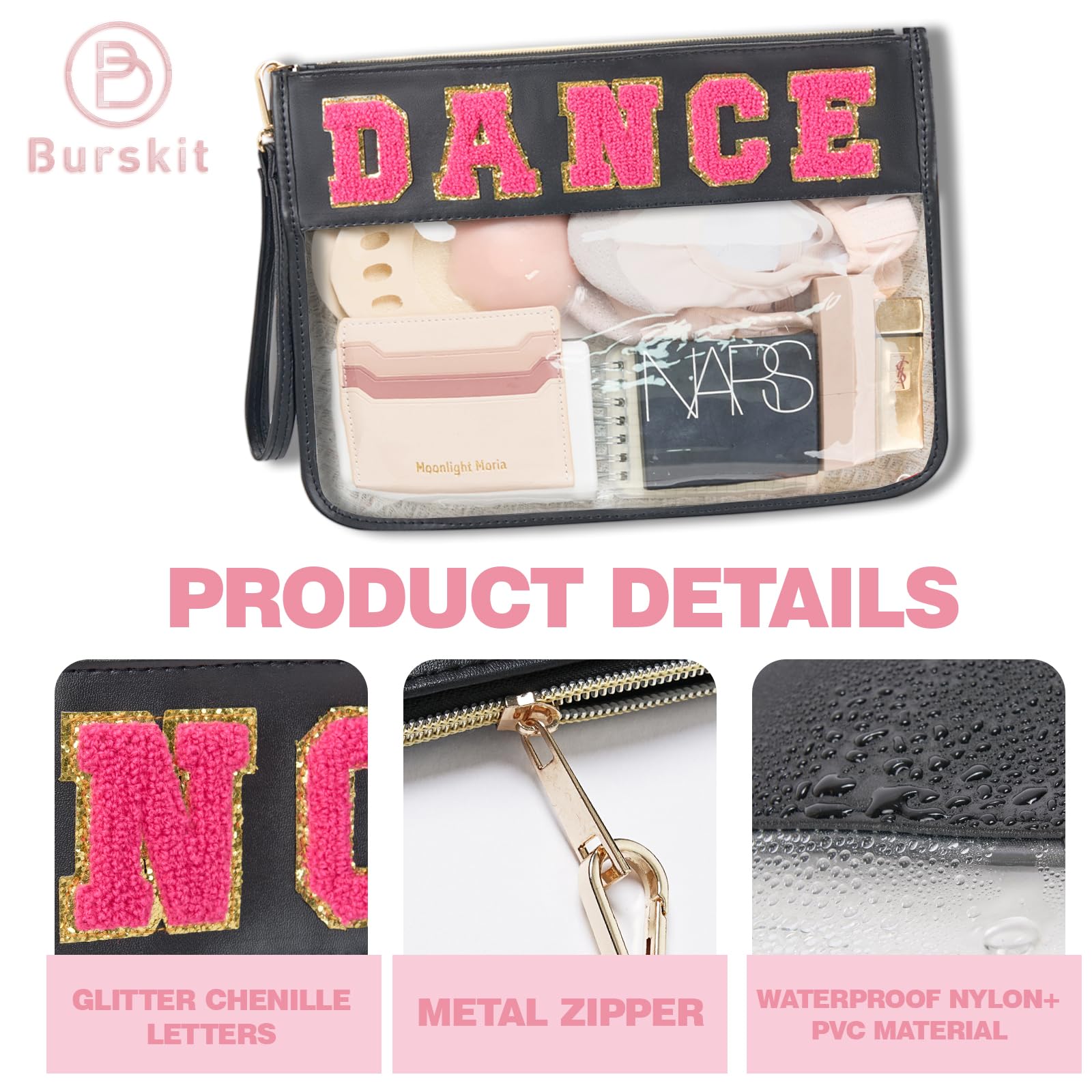 **Clear Ballet Dance Makeup Bag - Essential Dance Competition Accessories for Girls | Perfect Dance Recital Gifts & Must-Have Dance Stuff**    *(Ideal for ballet classes, dance competitions, recitals, and organizing dance essentials on the go!)*