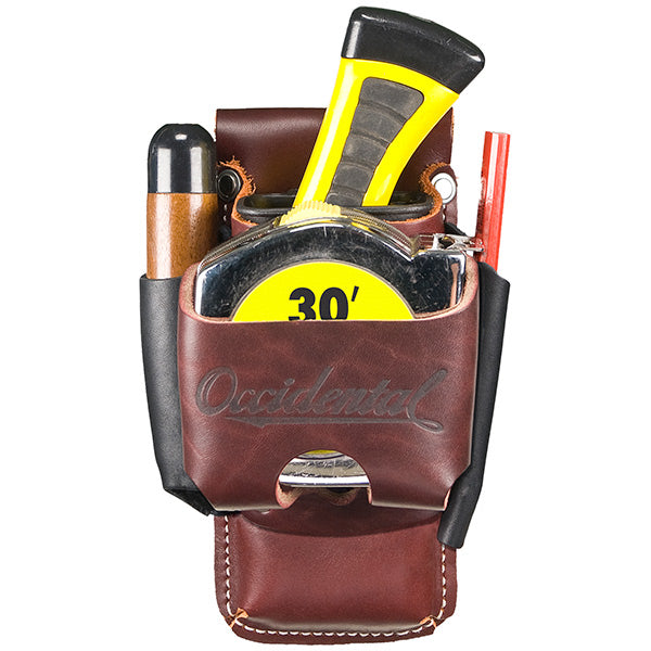 Occidental Leather 4-in-1 Clip-On Tool & Tape Holder - Durable Multi-Purpose Belt Accessory for Construction Workers, Electricians, and DIY Enthusiasts