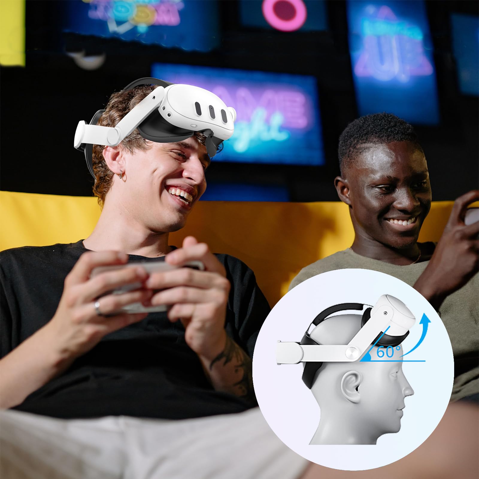 KYYOKE Adjustable Comfortable Elite Strap for Oculus Quest 3 & Meta Quest 3 Accessories - Lightweight VR Headset Replacement Headband with Enhanced Stability - Perfect for Gaming, Virtual Reality Experiences & Extended Play Sessions