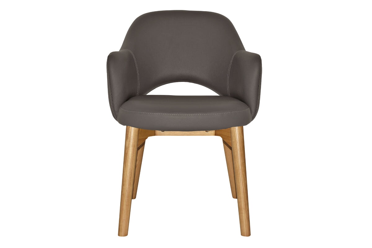 EZ Hospitality Cairo Indoor Armchair with Light Oak Timber Base - 4-Leg Modern Dining Chair for Living Room, Bedroom & Office