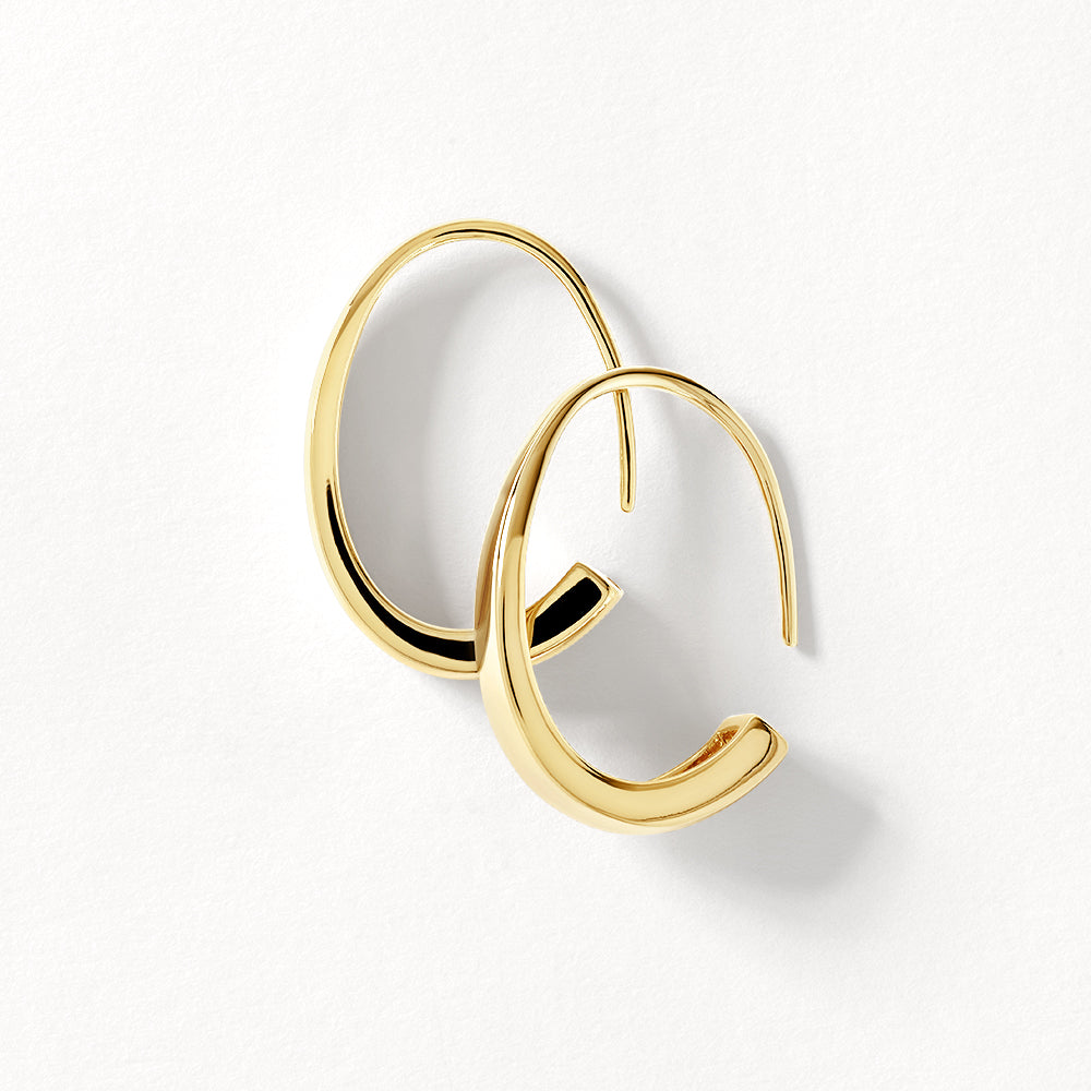 Gold Hook Hoop Earrings for Women - Trendy Dangle Hoops for Everyday Wear & Special Occasions