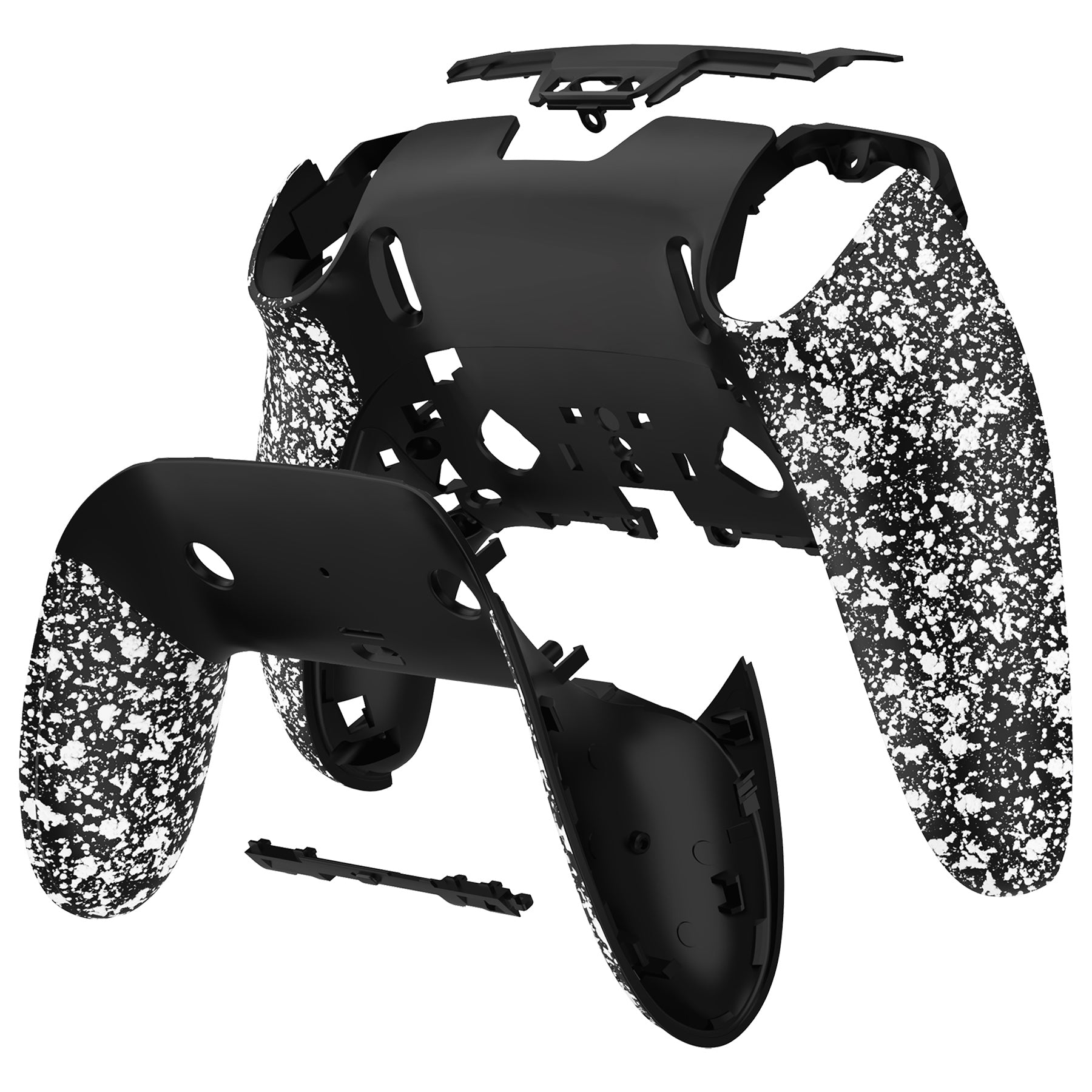 eXtremeRate Custom PS5 Edge Controller Back Housing Shell - Non-Slip 3D Textured White Cover with Improved Grip for Gaming | DIY Replacement Back Case & Clip Shell (Model DYLEGP002) | Perfect for Competitive Gaming & Long Play Sessions