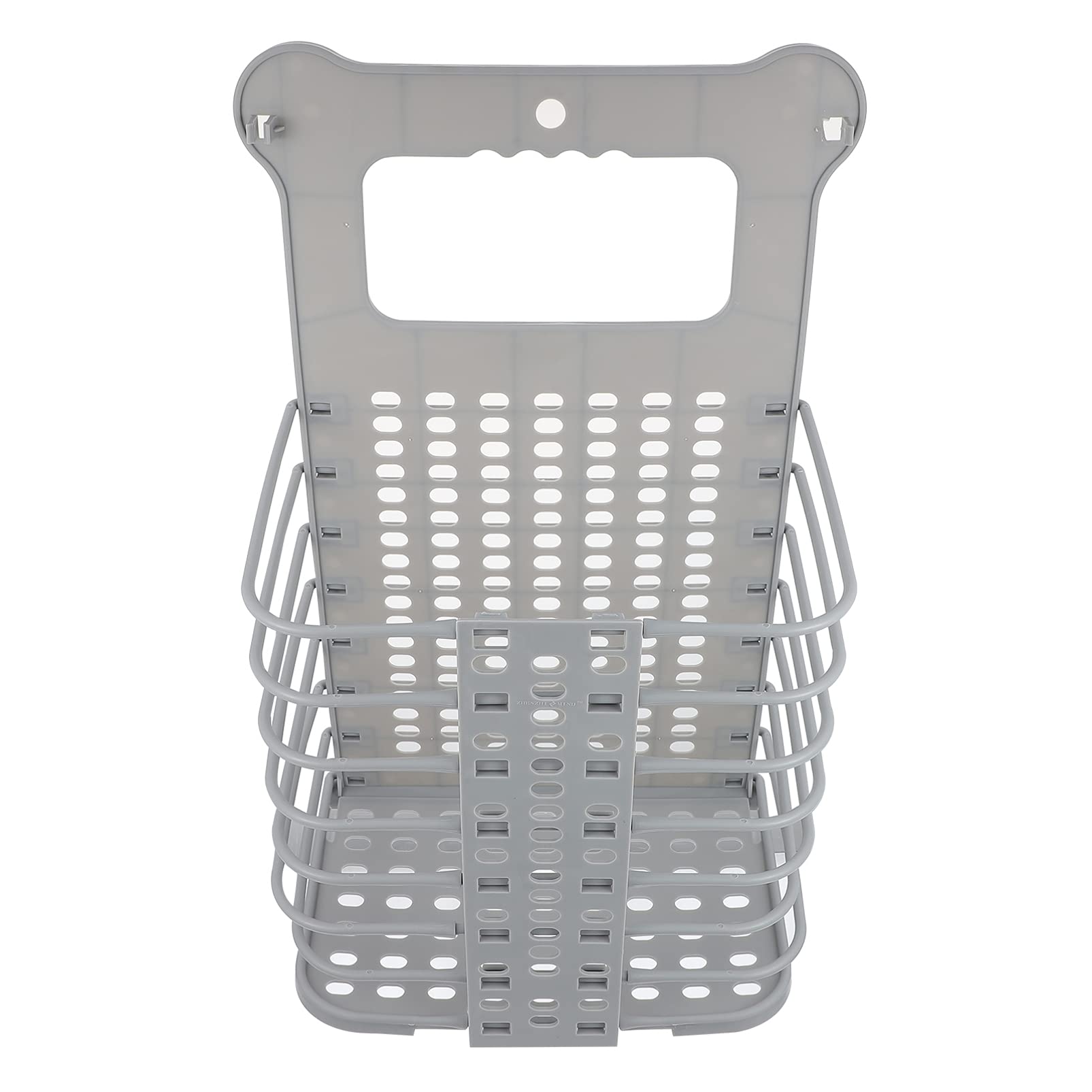 HEALLILY Foldable Laundry Basket with Handle - Wall Mounted Collapsible Clothes Hamper Organizer for Bedroom, Closet & Bathroom - Space Saving Storage Bin for Dirty Clothes (Grey) - Perfect for Small Spaces & Laundry Room Organization