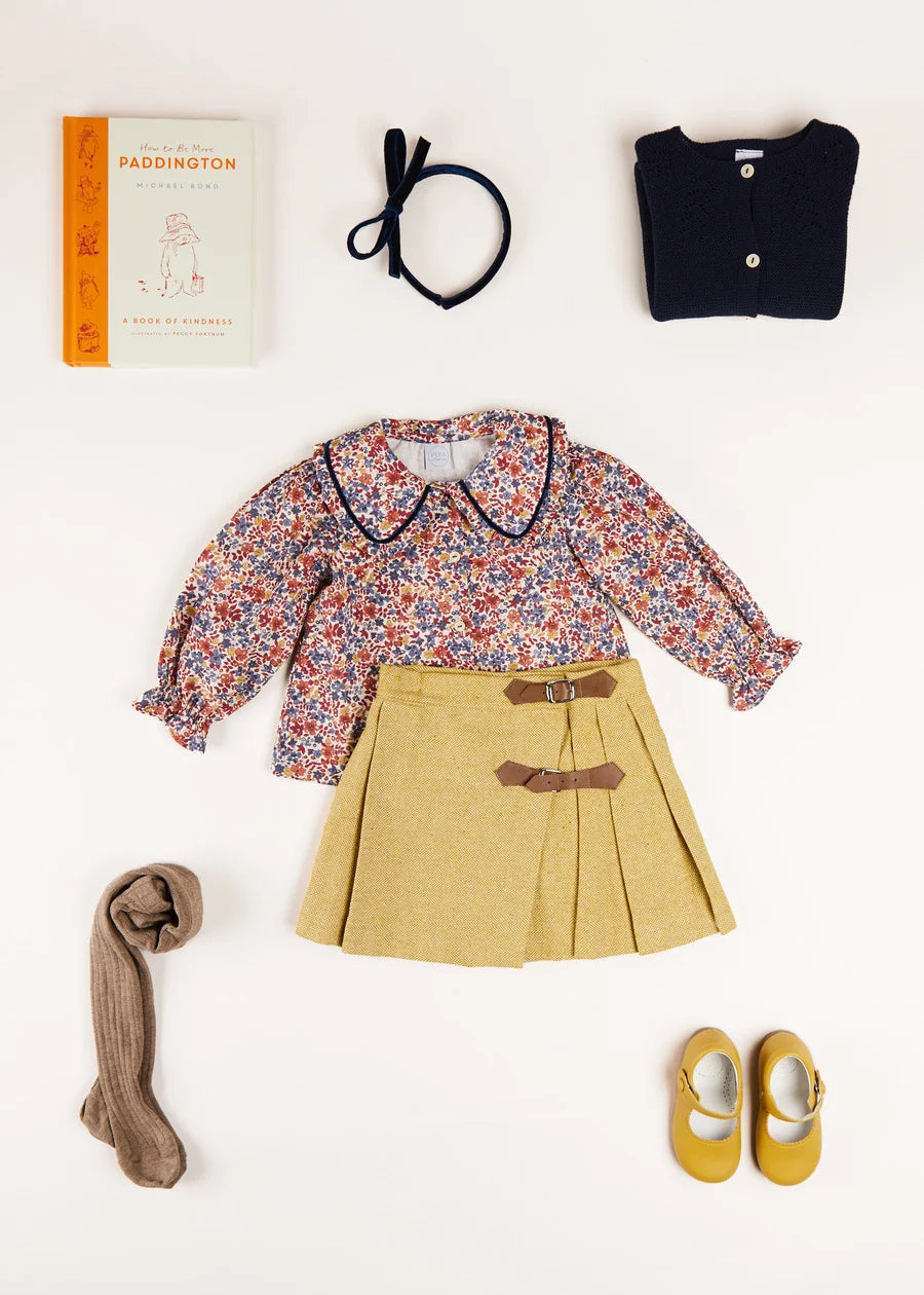 Beatrice Floral Blouse and Skirt Set for Baby Girls - Cute Floral Print Outfit for Photoshoots, Parties & Special Occasions