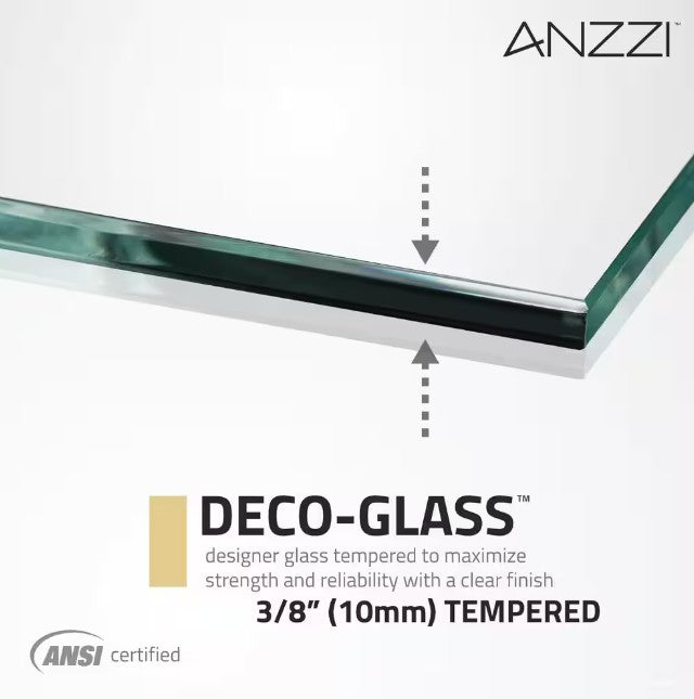 Anzzi SD AZ09 02MB Fellow Frameless Hinged Shower Door - 30