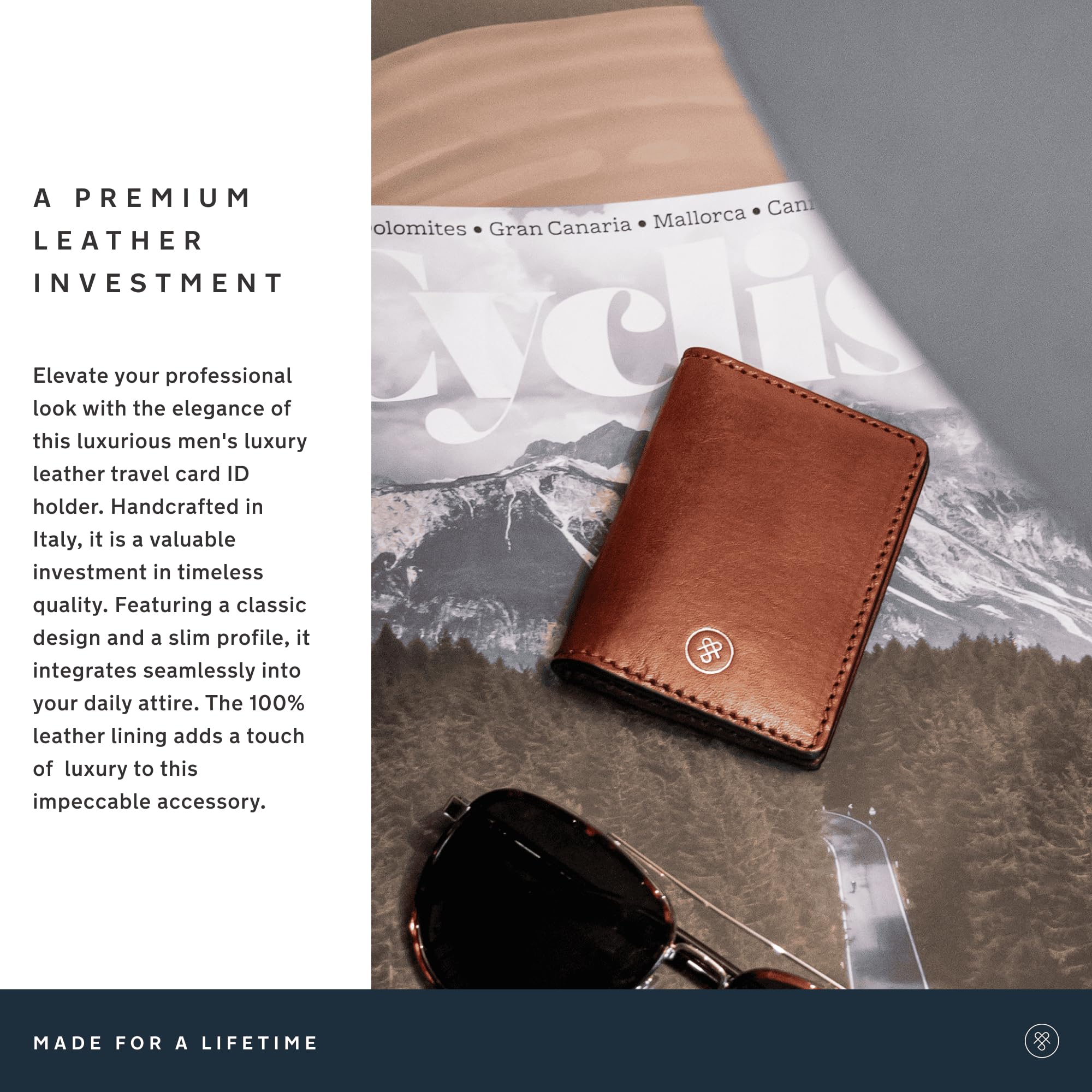 Premium Italian Leather Travel ID Card Holder Wallet for Men & Women - Slim RFID Blocking Wallet - Luxury Vallata Black - Perfect for Business Travel & Everyday Use
