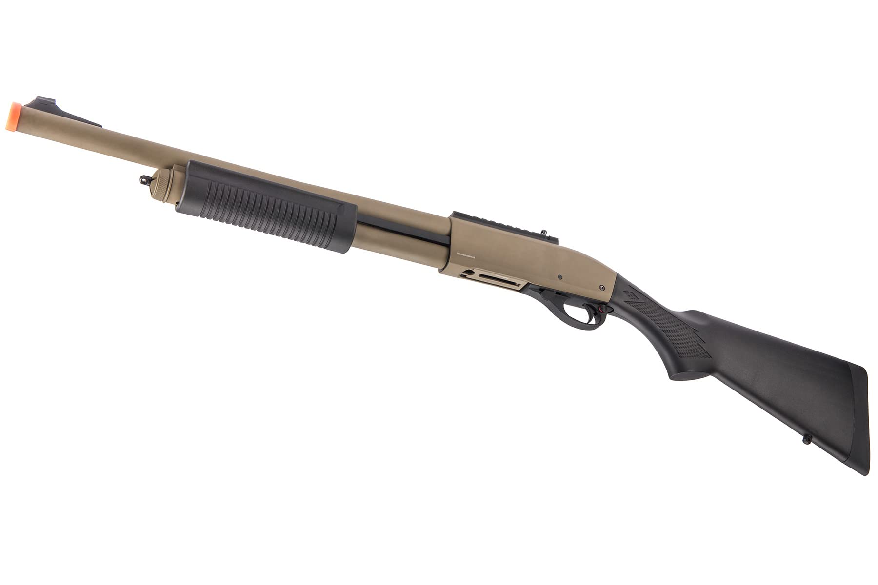Golden Ball & Eagle M870 3/6-Shot Pump Action Gas Airsoft Shotgun - Tan | Realistic Tactical Training & Outdoor Airsoft Games | Perfect for Milsim, Target Practice & Survival Scenarios