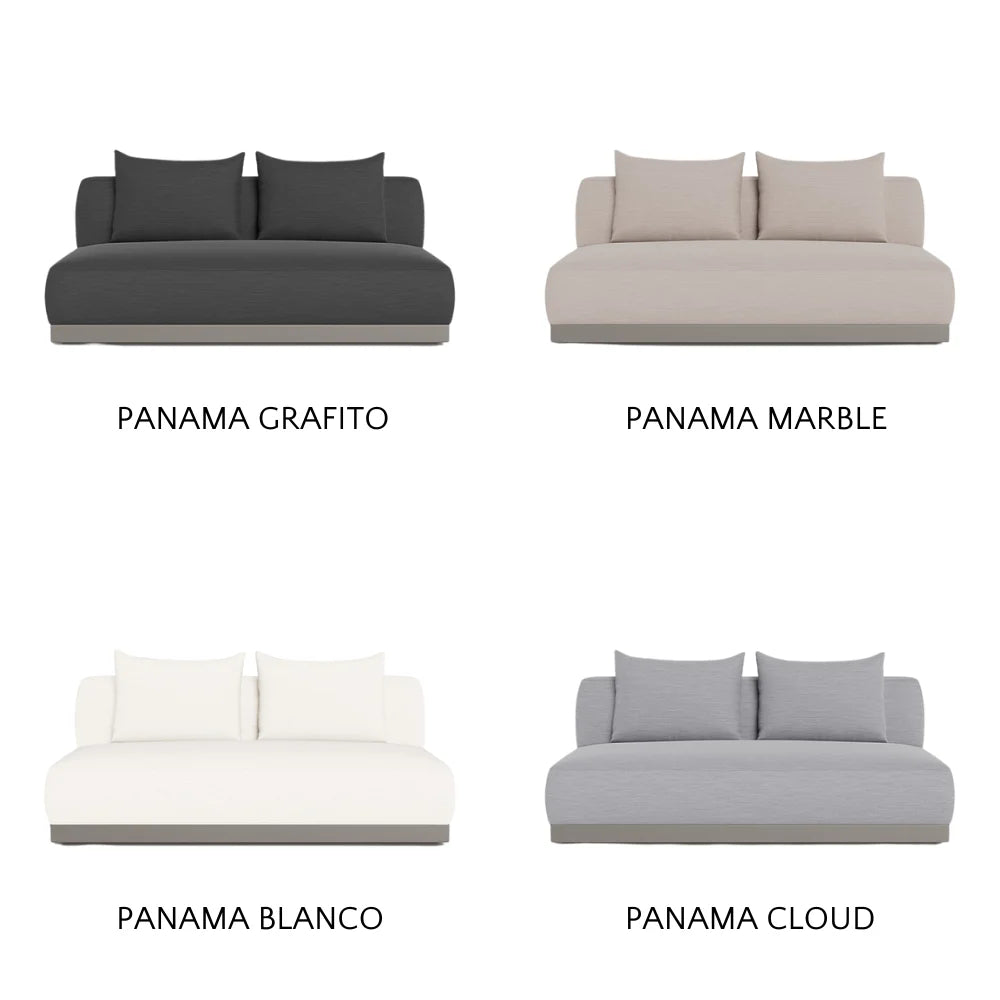 Amalfi 2-Seat Armless Outdoor Sectional Sofa - Waterproof Patio Furniture for Backyard, Poolside & Garden Relaxation