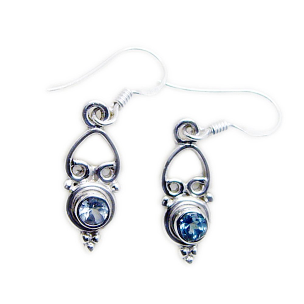 Natural Blue Topaz Earrings for Women - Sterling Silver Handmade Jewelry - Elegant Birthday Gift for Her - Perfect for Parties, Weddings & Special Occasions