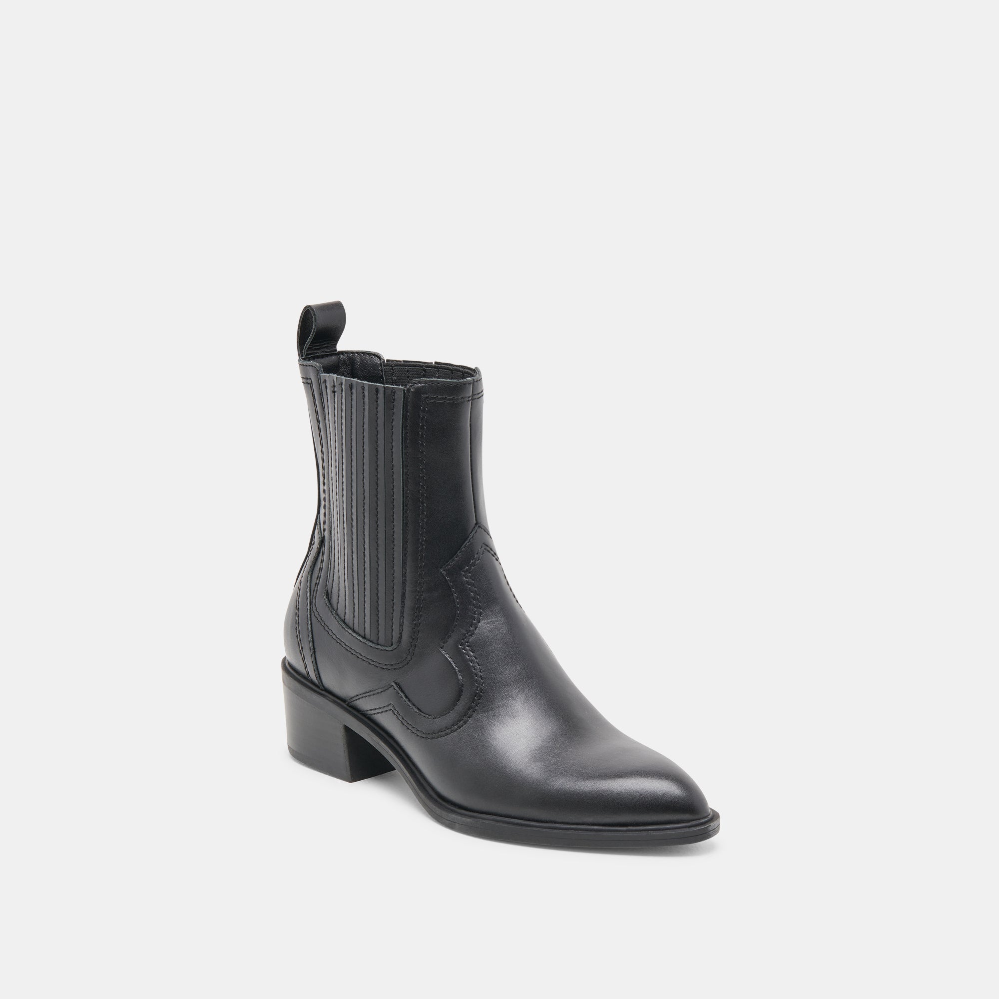 BRYLEE H2O Wide Booties - Waterproof Black Leather Ankle Boots for Women | Comfortable Slip-On Rain Shoes for Outdoor Walking, Gardening & Wet Weather