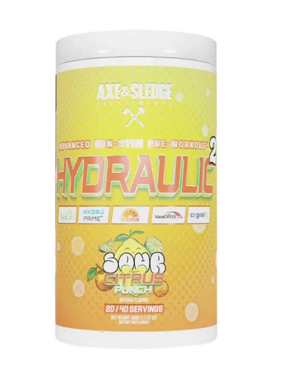 Axe & Sledge Hydraulic V2 Non-Stimulant Pre-Workout Powder - 498g for Energy, Focus & Endurance | Gym, Bodybuilding & Fitness Training Supplement