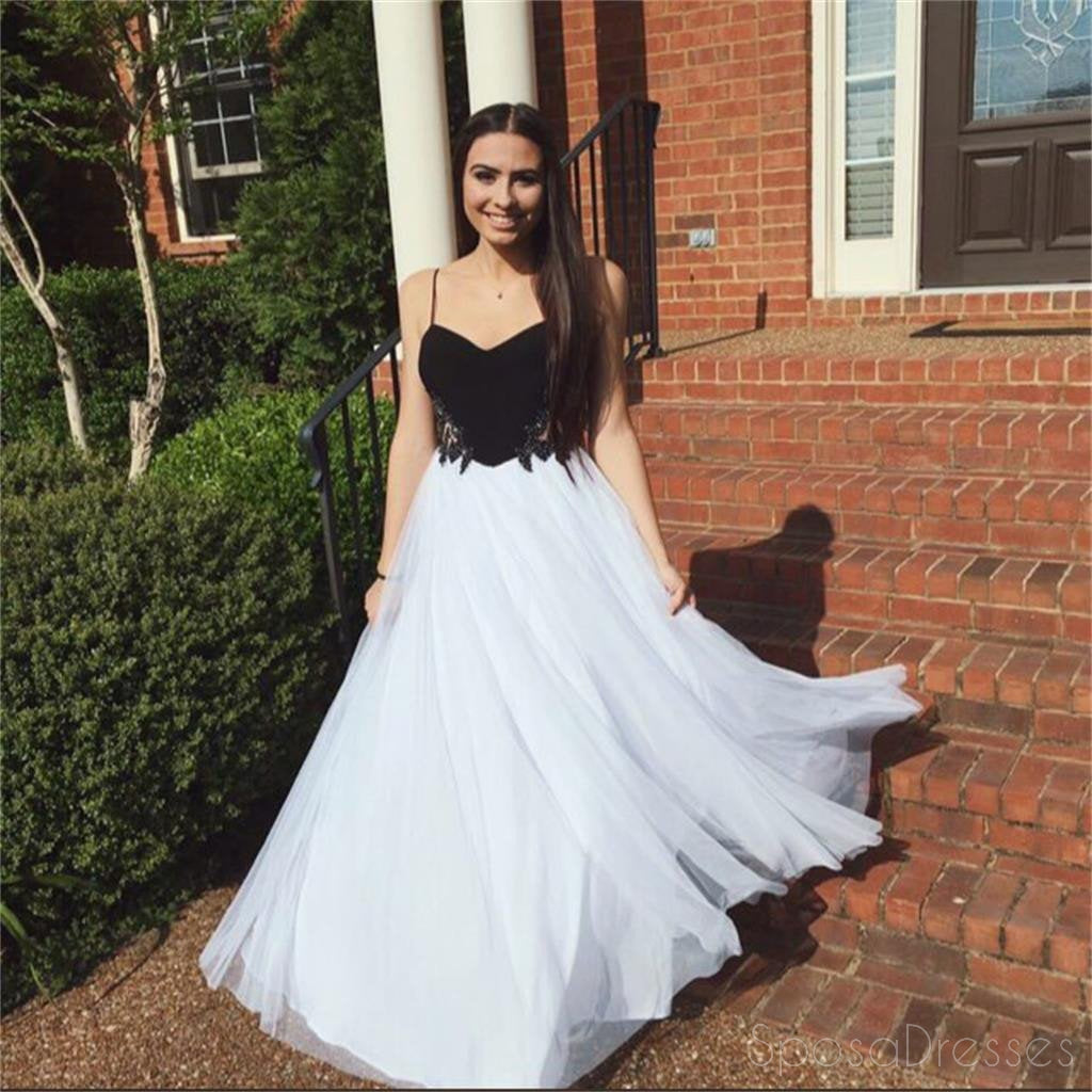 Elegant Long Prom Dresses with Spaghetti Straps - Simple Tulle Evening Gown for Homecoming, Formal Events & Special Occasions | PD0068