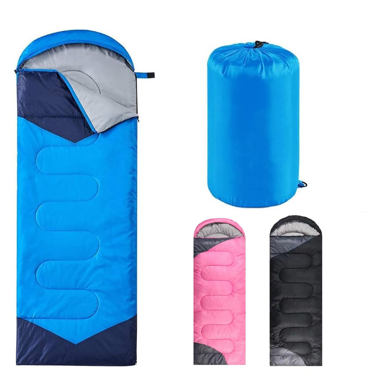 4 Season Waterproof Sleeping Bag for Adults & Kids - Lightweight Warm Cold Weather Camping Gear with Zippered Arm/Foot Holes - Perfect for Backpacking, Hiking, Travel & Outdoor Adventures