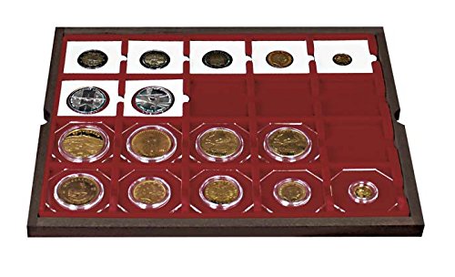 80-Coin Wooden Display Case for 2x2 Coin Holders - Premium Coin Collection Organizer & Storage Box for Collectors, Numismatists & Hobbyists - Perfect for Home, Office or Gift Presentation