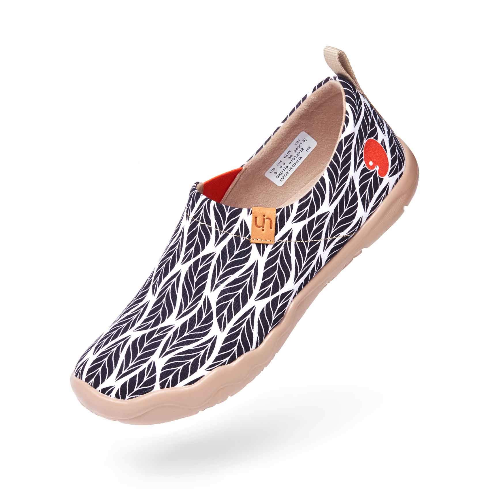 UIN Women's Slip On Sneakers - Comfortable Knit Loafers with Artistic Painting | Soft Walking Shoes for Women | Perfect for Casual Outings, Work & Travel