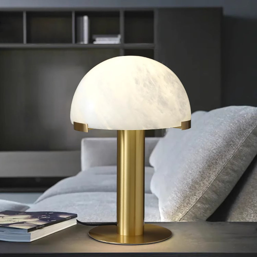 Elegant Alabaster Table Lamp - Modern Home Decor for Living Room, Bedroom & Office - Soft Ambient Lighting for Relaxation & Style
