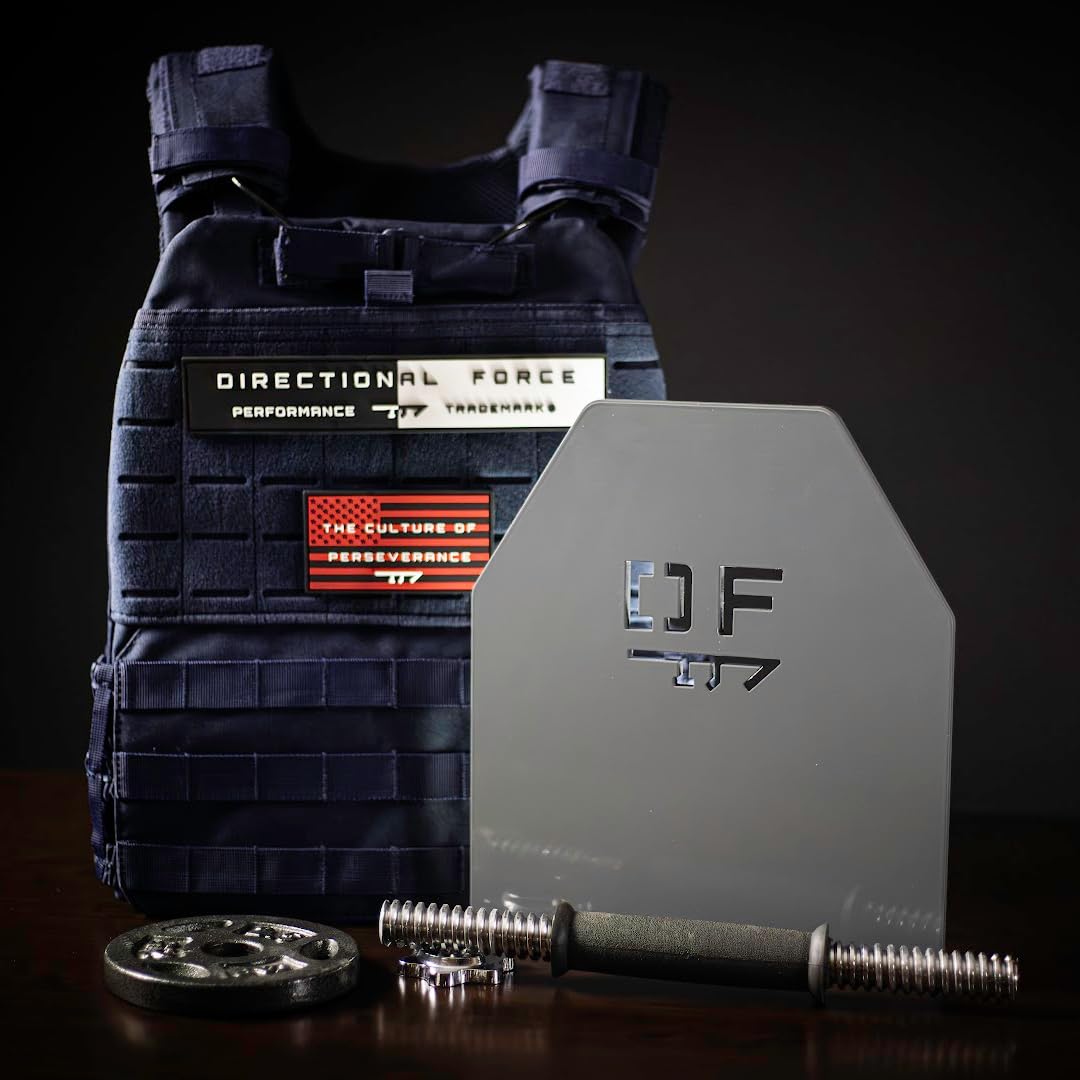 Directional Force Weight Vest Plates - 27.5 LB Steel Plates Pair for Gym Training & CrossFit | Durable Workout Equipment for Strength Training, Endurance & Fitness | Perfect for Home Gym, Outdoor Exercise & Military Training