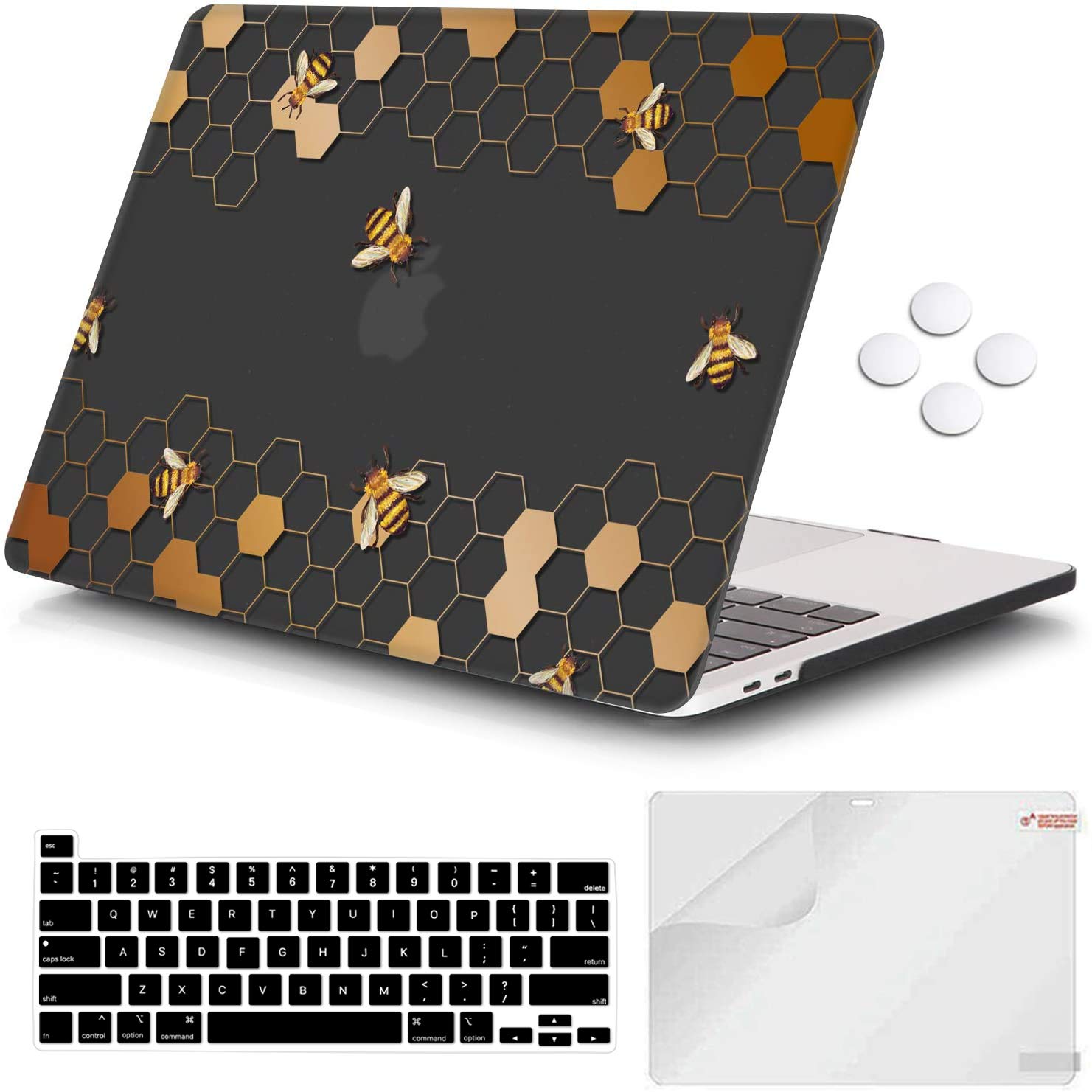 iCasso Hard Shell Case for MacBook Pro 13 inch 2020 (A2338 M1/A2251/A2289) - Includes Keyboard Cover & Screen Protector | Compatible with Touch Bar Model | Honeycomb Design for Protection & Style | Perfect for Work, Travel & School Use