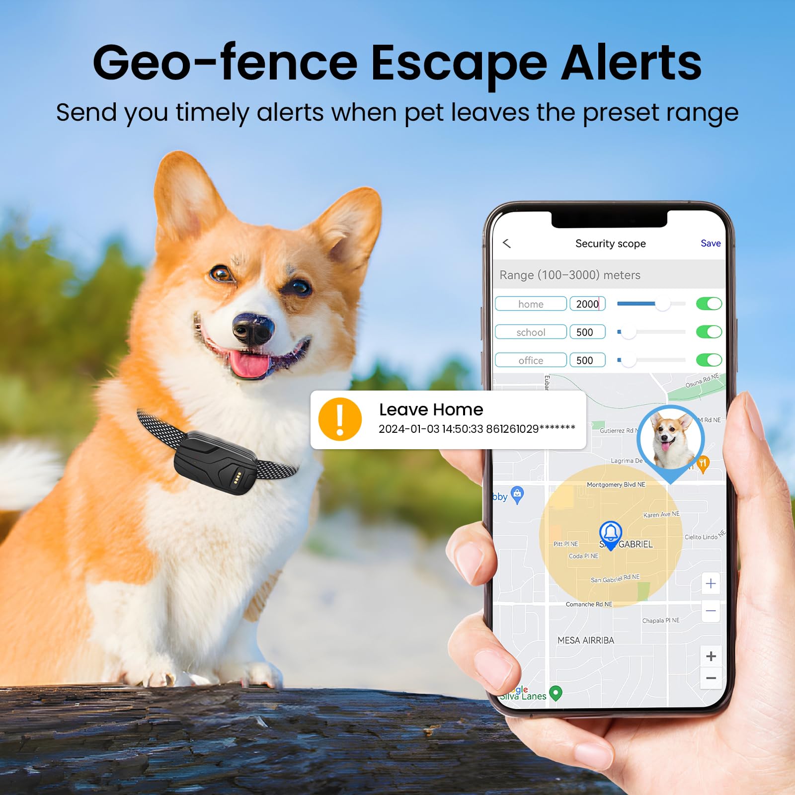 **GPS Dog Tracker & Activity Monitor - Unlimited Range Smart Collar with Real-Time Tracking & Wireless Fence | Pet Fitness & Wellness Tracker (Free 1-Year Membership) | Perfect for Outdoor Adventures & Daily Pet Safety**