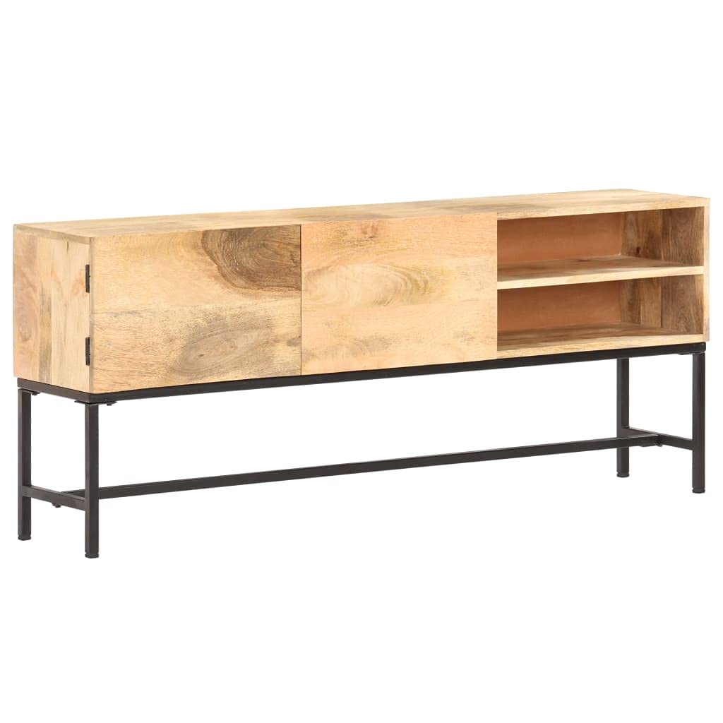 Queen.Y Wooden Console Table with 2 Doors & 2 Shelves - Kitchen Buffet Sideboard, Dining Room Storage Cabinet - Perfect for Entryway, Living Room & Home Office Organization (Brown)