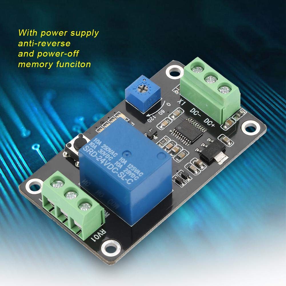 DC 5V/12V/24V Delay Timer Relay Module - Self-Locking ON/OFF Time Switch with Super 555 Timer Circuit - Perfect for Industrial Automation, Home Appliances, and DIY Electronics Projects