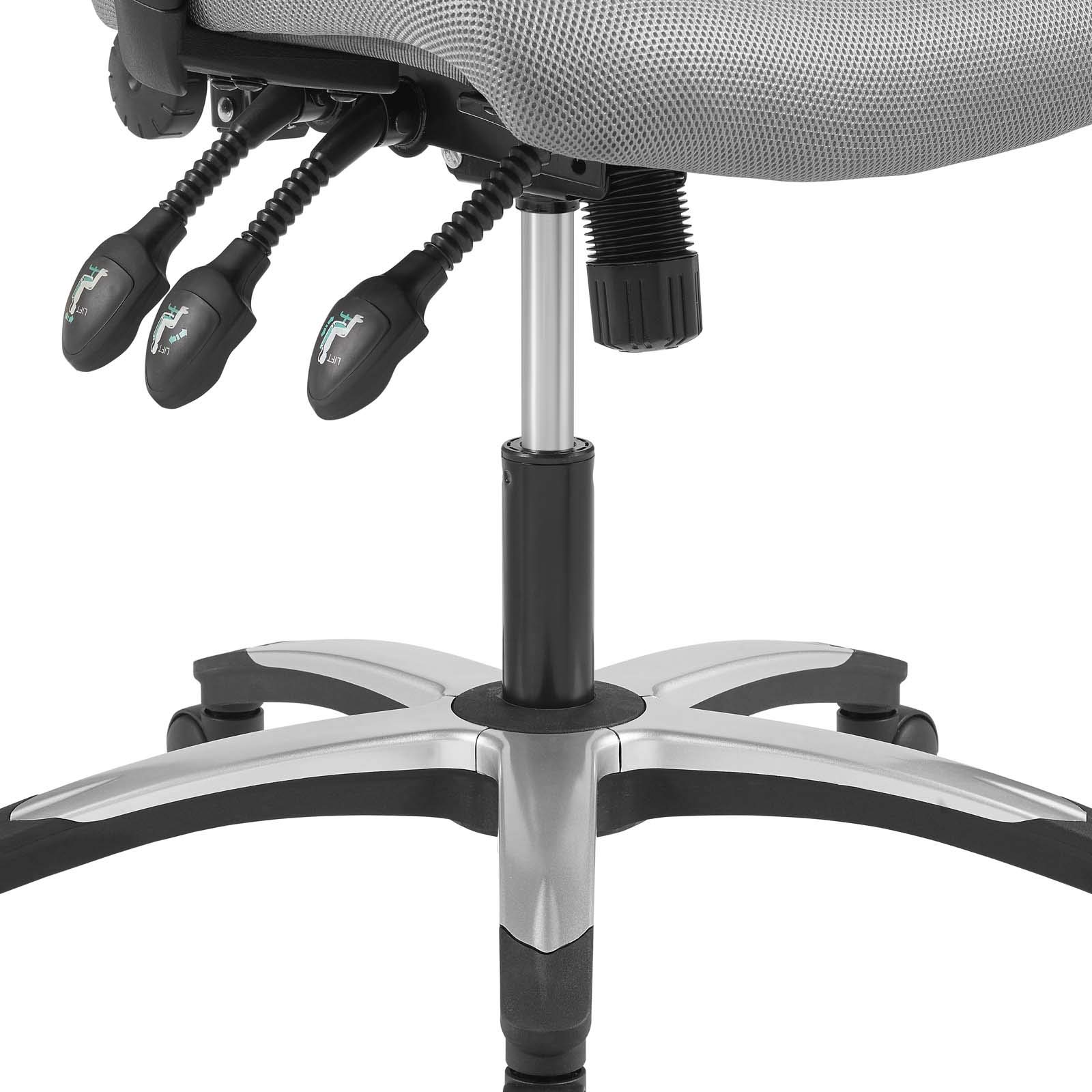 Modway Calibrate Ergonomic Mesh Office Chair with Adjustable Height & Lumbar Support - Gray Computer Desk Chair for Home & Office Workspaces