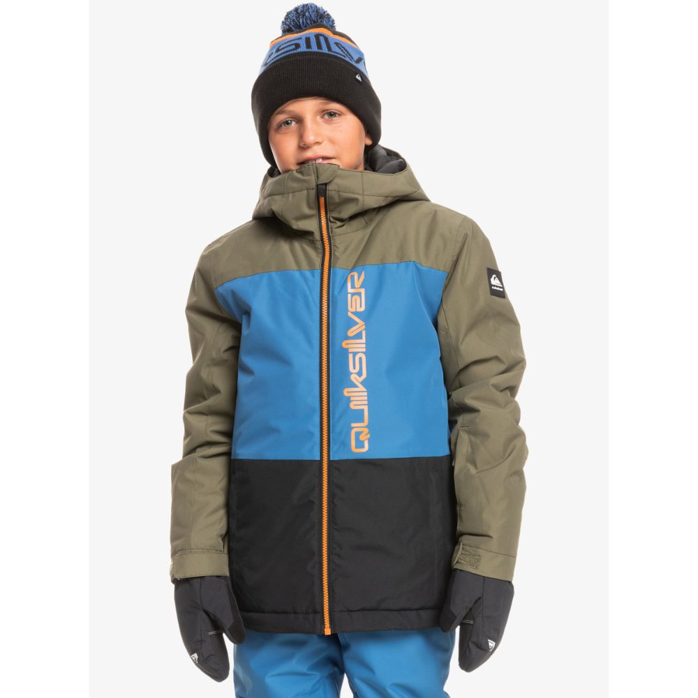 Quiksilver Side Hit Youth Boys Ski Jacket - Waterproof Winter Snow Jacket for Kids & Teens - Grape Leaf Color - Perfect for Skiing, Snowboarding & Outdoor Winter Activities