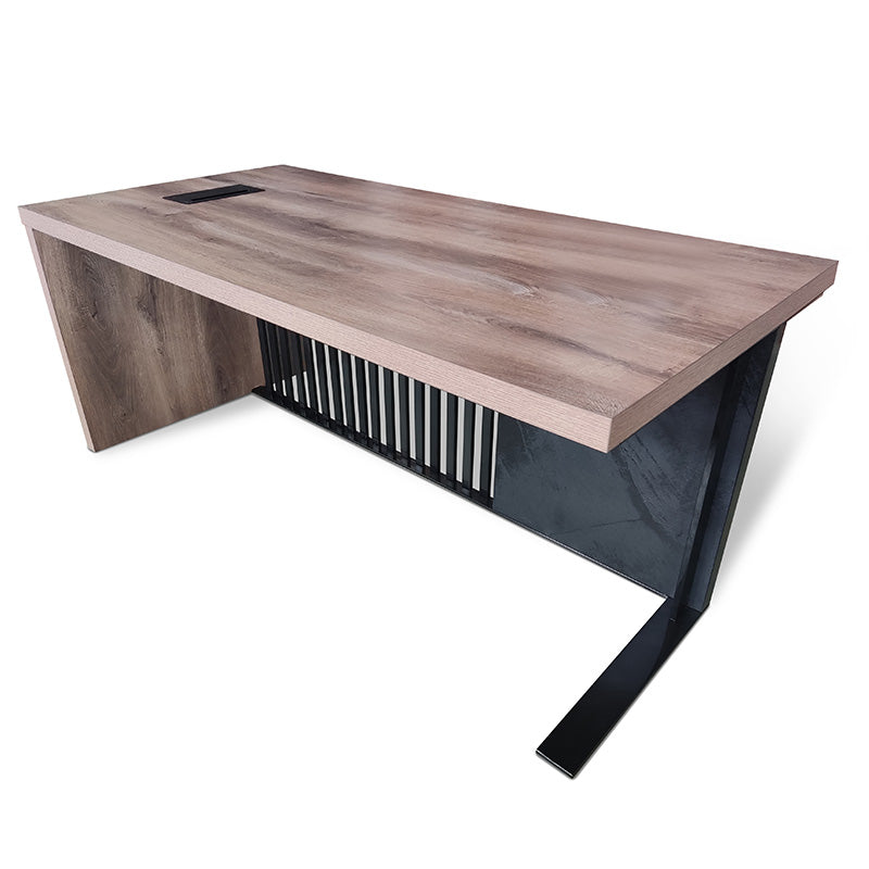 AFTAN BLACK HAWK Limited Edition Executive Desk with Pedestal & Left Mobile Return - 180cm Warm Oak & Black Finish - Premium Office Furniture for Home & Business Workspaces