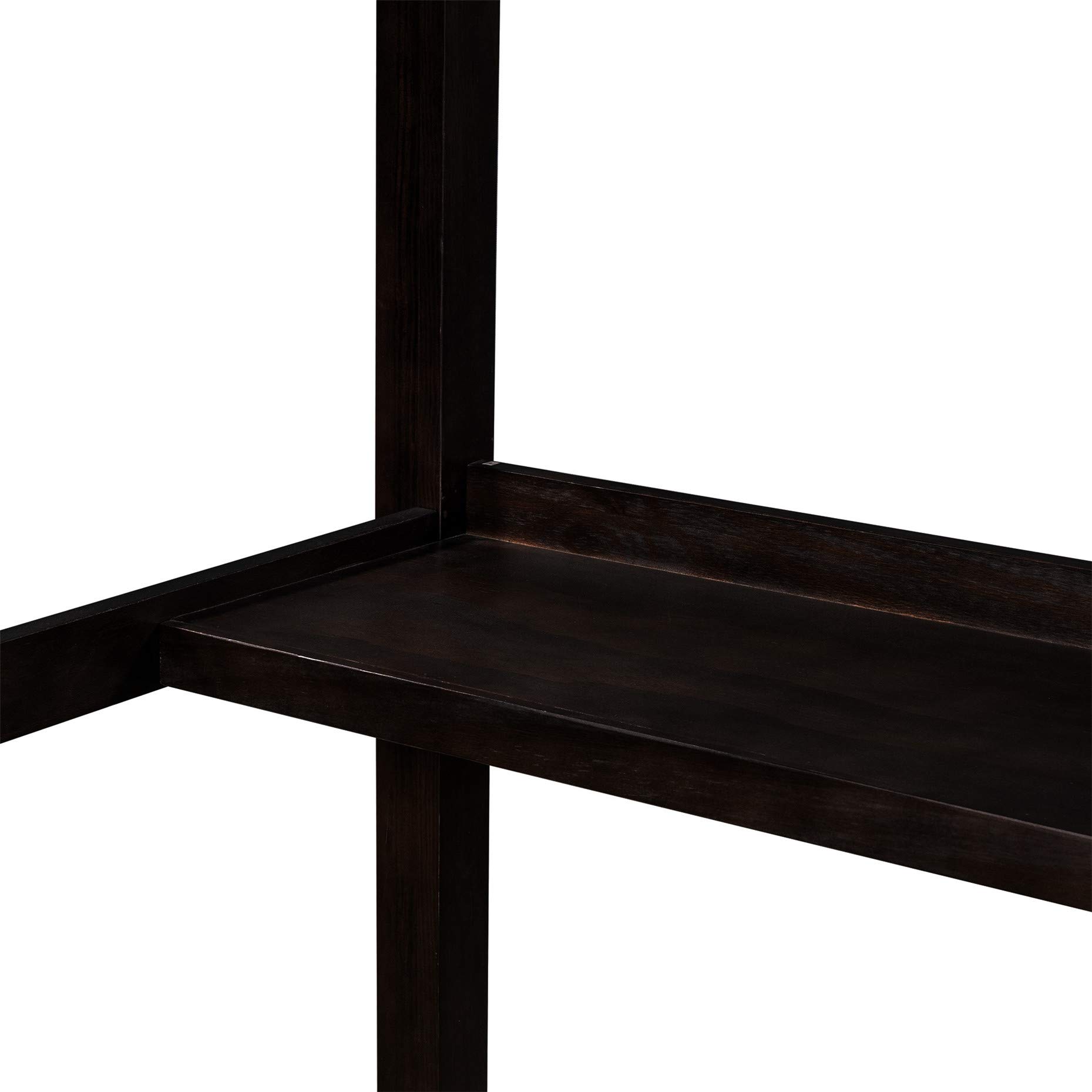 Harper & Bright Designs Twin Loft Bed with Desk & Storage - Space-Saving Wooden Bunk Bed with Ladder for Kids, Teens & Adults - Perfect for Small Bedrooms, Dorms & Studio Apartments (Espresso Finish)