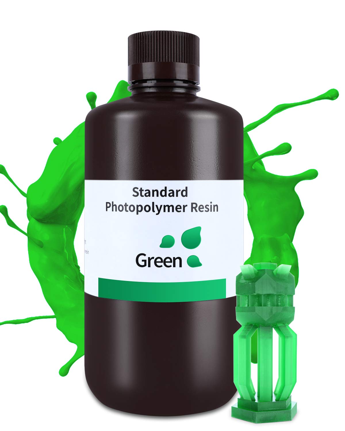 ELEGOO Standard 3D Printer Resin 1kg - Clear Green UV-Curing Resin for LCD 3D Printers | 405nm Wavelength | Fast, High-Precision Printing | Ideal for Miniatures, Jewelry & Prototyping