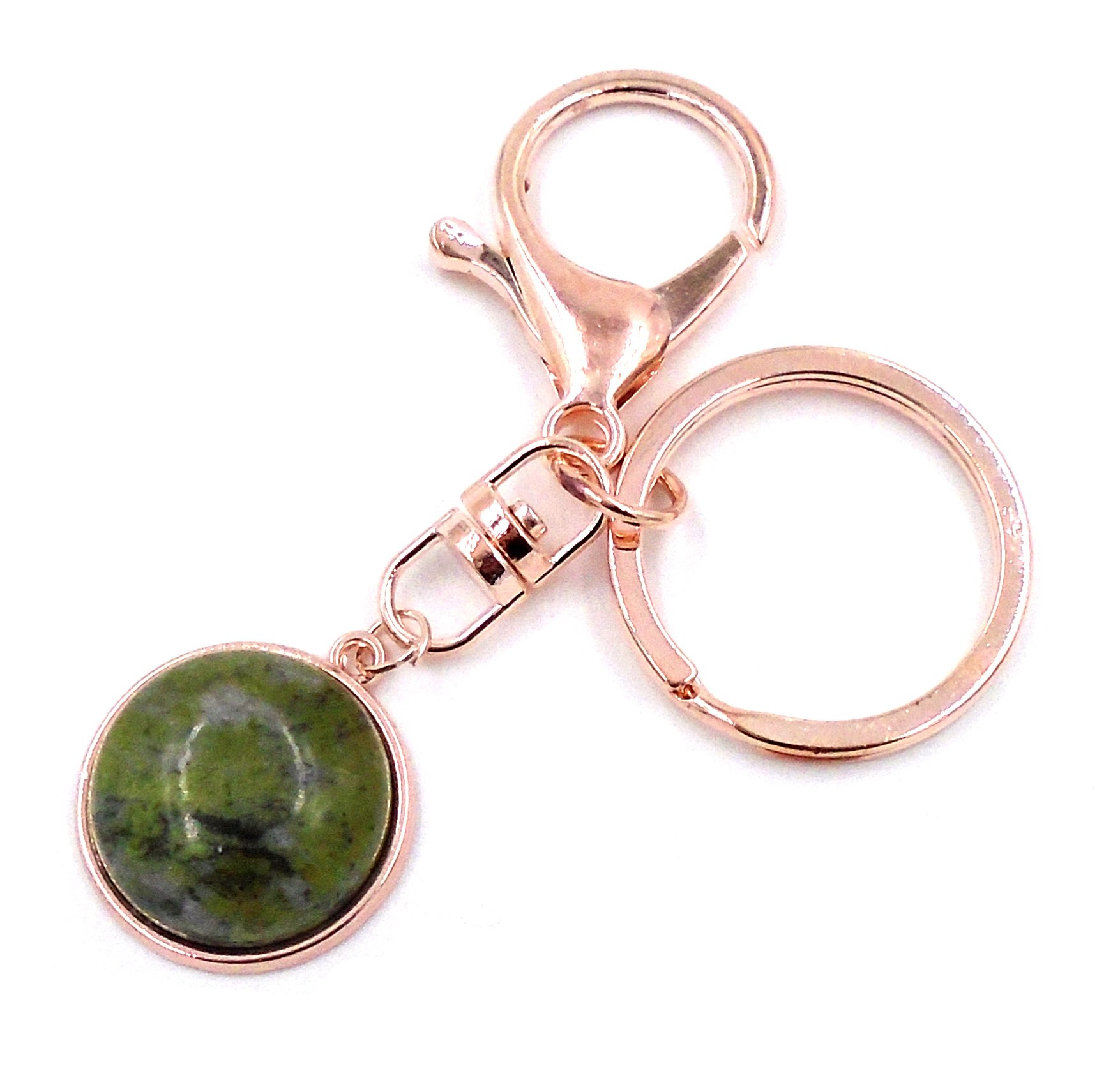 Elegant Marble & Rose Gold Keychain for Women - Stylish Round Key Ring for Home, Office & Travel Accessories