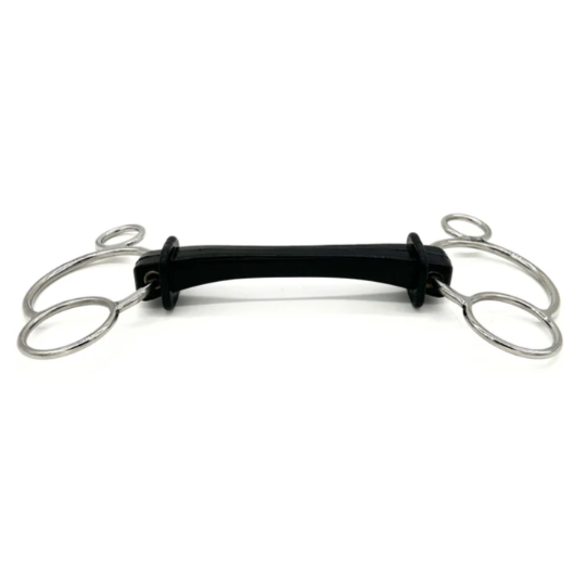AJR Siloflex Two Ring Bit - Durable Horse Training Bit for Western & English Riding - Perfect for Trail Riding, Dressage & Show Jumping