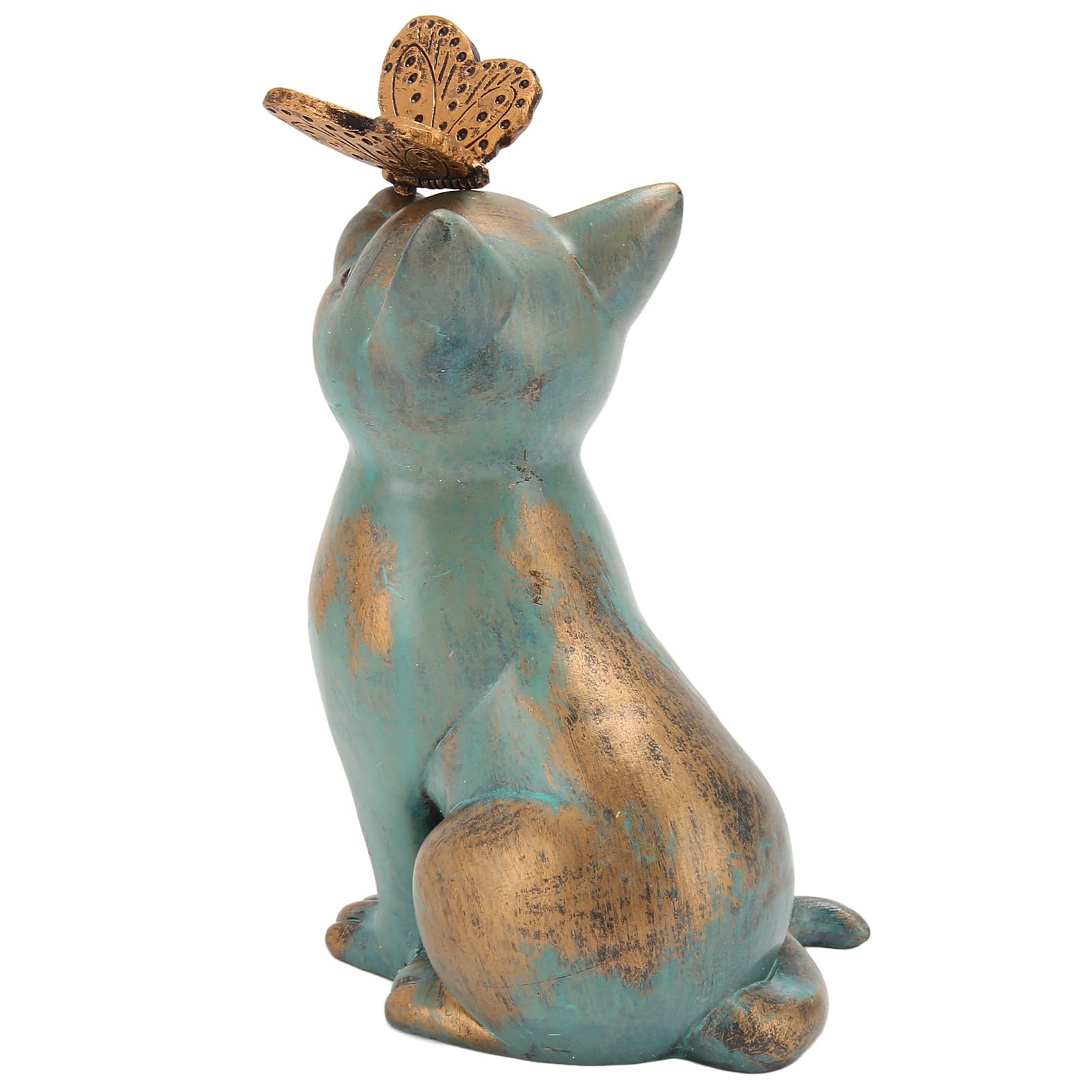 Durable Resin Garden Cat Statue - Exquisite Handcrafted Outdoor Decor with Rich Details for Backyard, Patio, or Tabletop Display