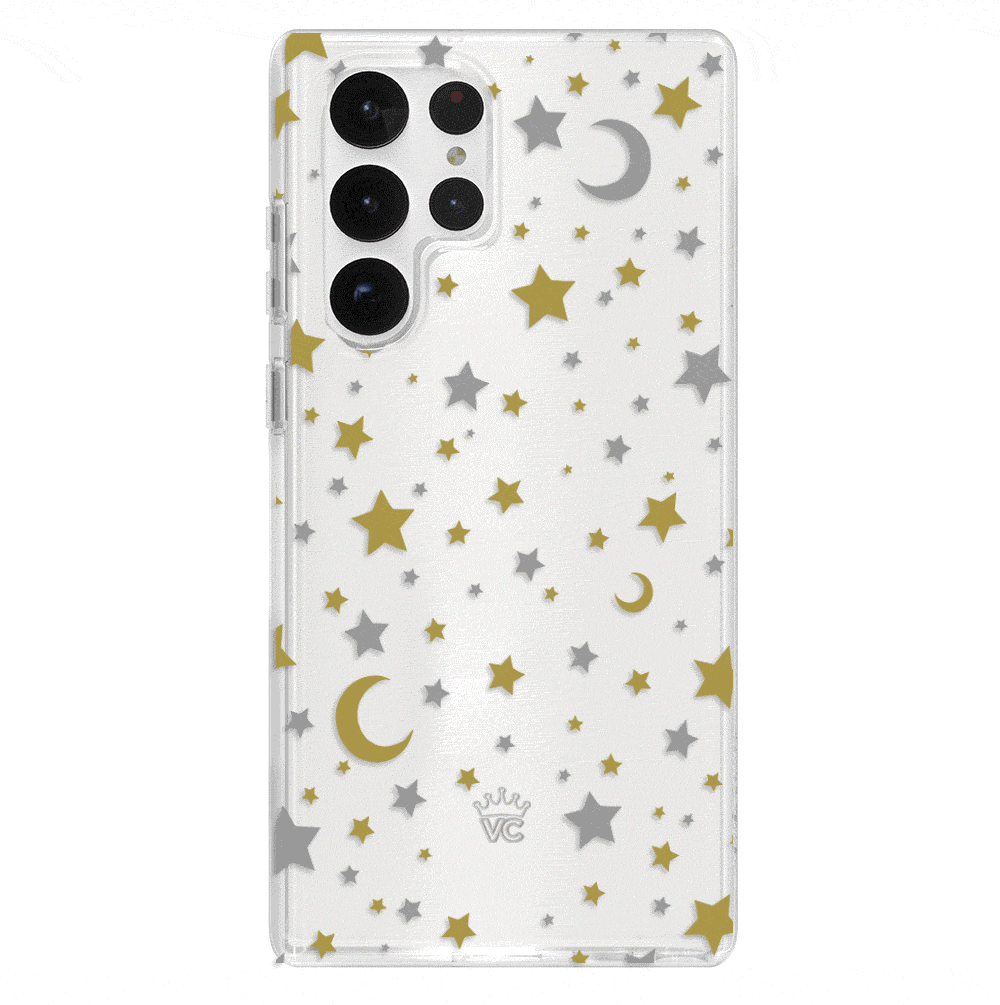 Starry Night Clear Samsung Phone Case - Protective Slim Fit Cover for Galaxy S21/S22/S23 - Perfect for Everyday Use & Gifts