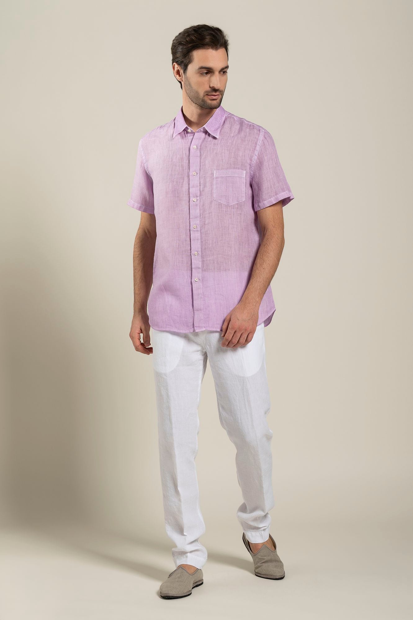 Men's Short Sleeve Regular Fit Casual Shirt - Breathable Cotton Comfort for Summer, Office & Outdoor Activities