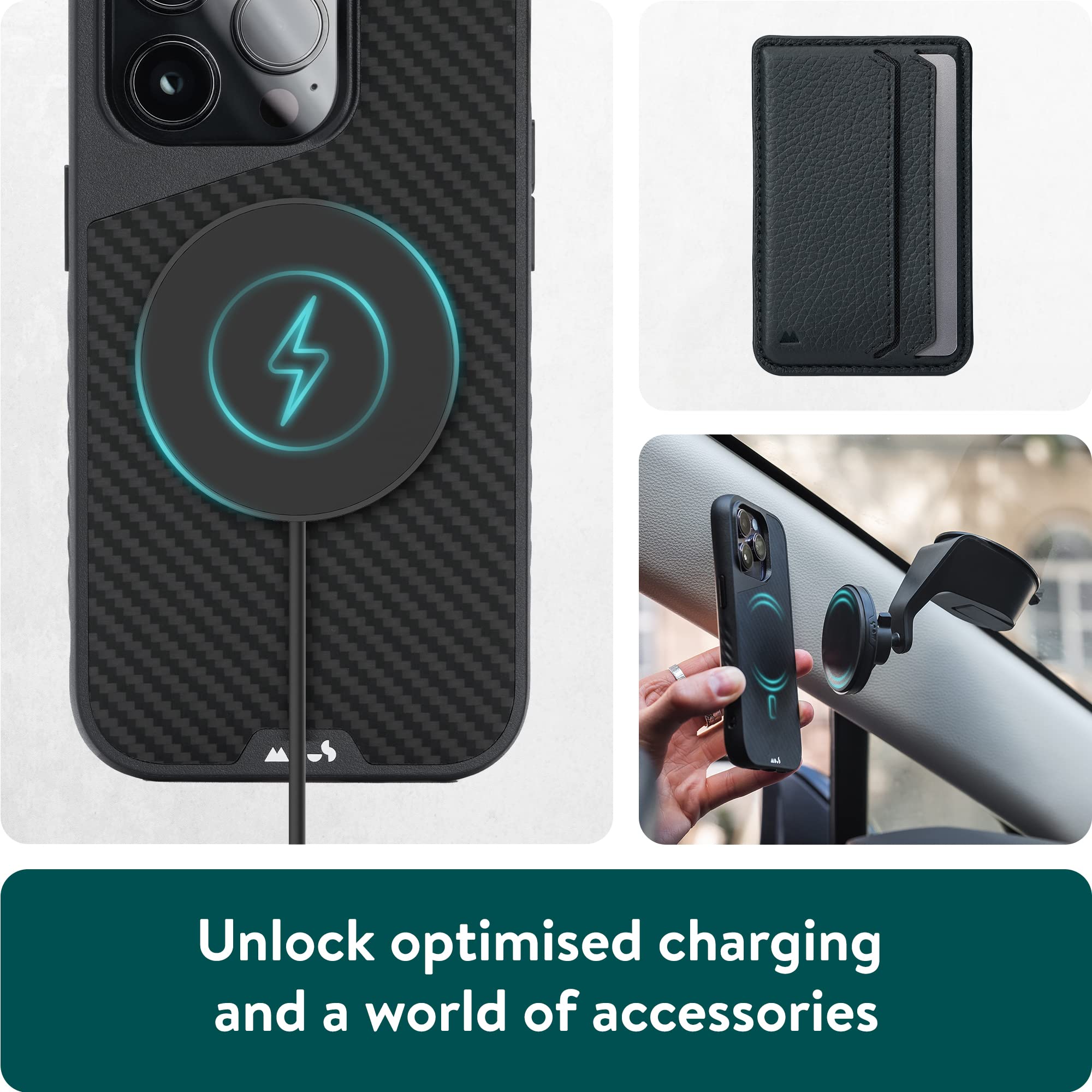 Mous Carbon Fiber iPhone 14 Pro Case - Limitless 5.0 Protective Cover with MagSafe Compatibility | Shockproof Phone Case for Everyday Protection & Outdoor Adventures