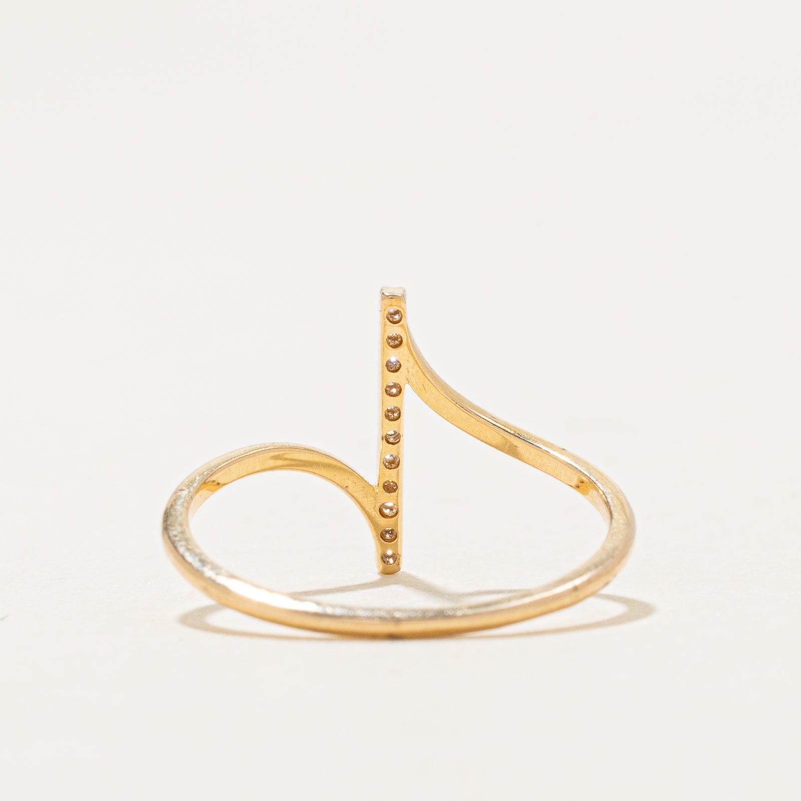 0.03ctw Diamond Column Bypass Ring - Size 5.25 | Elegant Wedding Band, Anniversary Gift for Her, Promise Ring for Women | Perfect for Engagements, Valentine's Day & Special Occasions