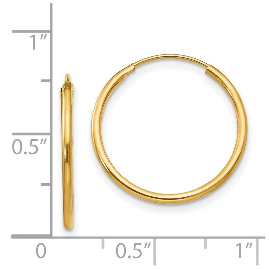 14K Gold Endless Hoop Earrings for Women - Classic Circle Hoops in 3 Sizes (Small/Medium/Large) - Perfect for Everyday Wear, Date Nights & Special Occasions