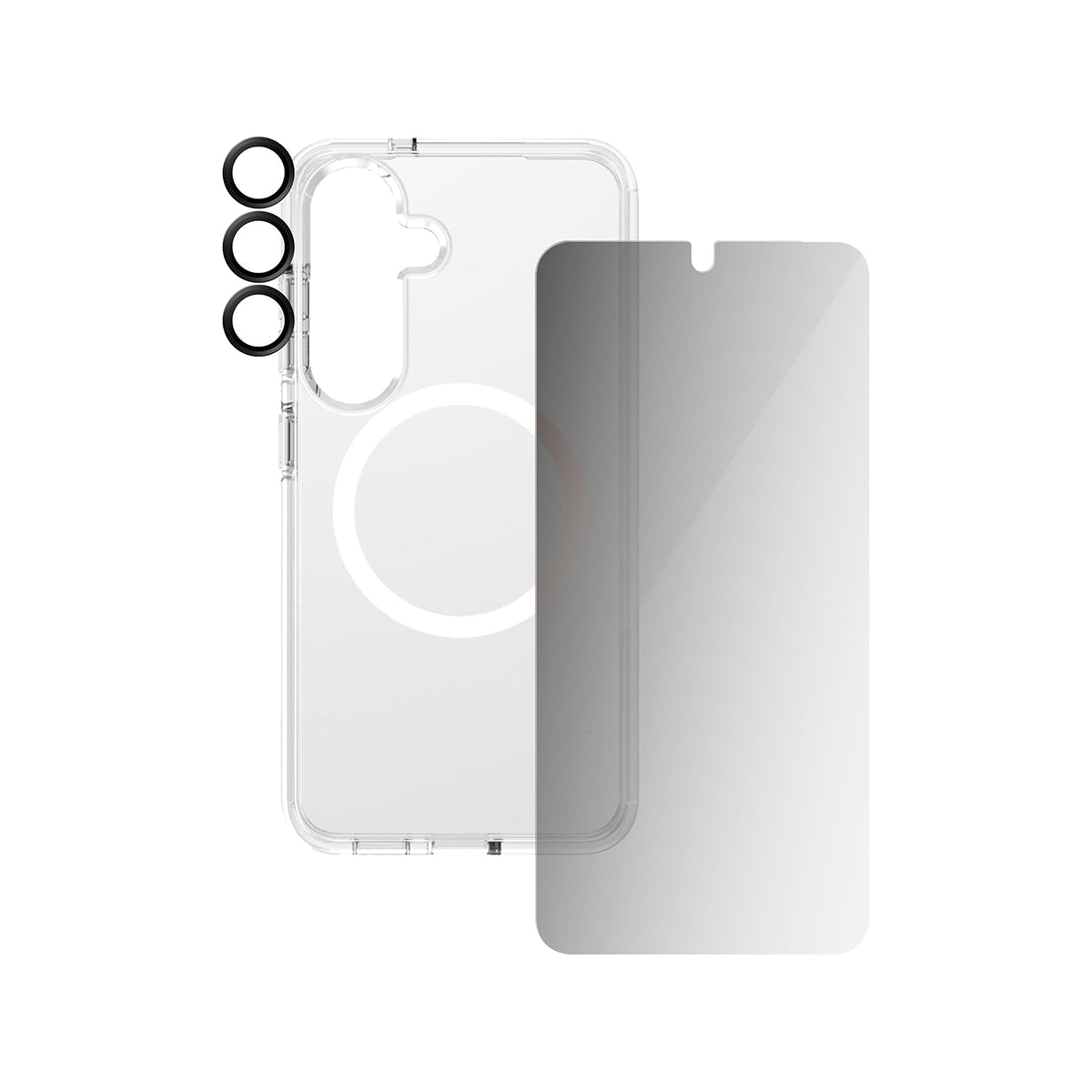 PanzerGlass CARE Flagship 3-in-1 Privacy Screen Protector Bundle for Samsung Galaxy S25 - Anti-Spy, Anti-Glare & Anti-Scratch Protection for Work, Travel & Daily Use