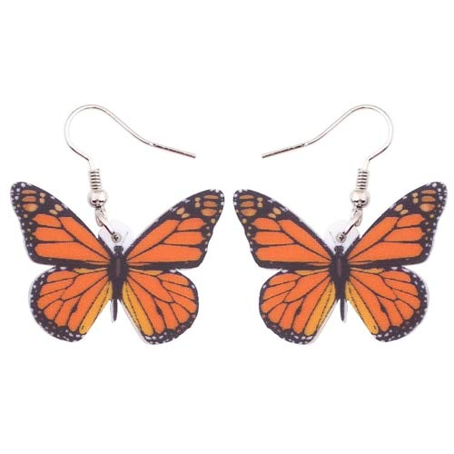 Blue Monarch Butterfly Earrings for Women - Elegant Dangle & Hoop Butterfly Jewelry - Fashionable Drop Earrings for Parties, Weddings & Everyday Wear