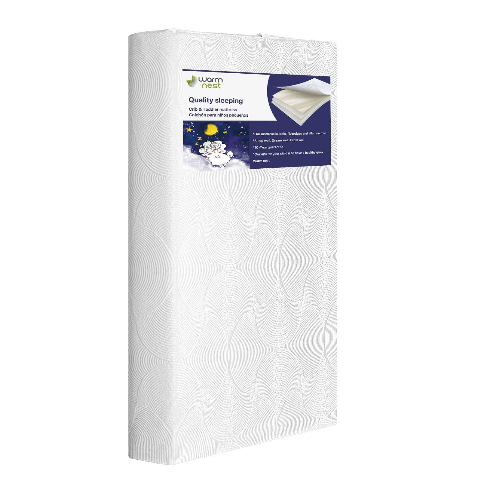 Memory Foam Crib Mattress - Dual-Sided Toddler Mattress, Washable & Waterproof, Fiberglass-Free - Fits Standard Full-Size Crib & Toddler Bed - Perfect for Nursery, Daycare & Travel