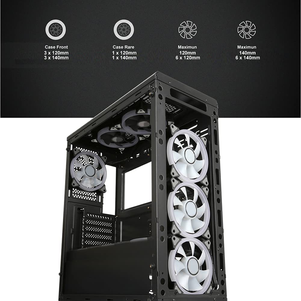 P44 Black Gaming Tempered Glass Case - Universal Hub Compatible with 4 Pirate Duo Rings | Perfect for PC Builds & Gaming Setups