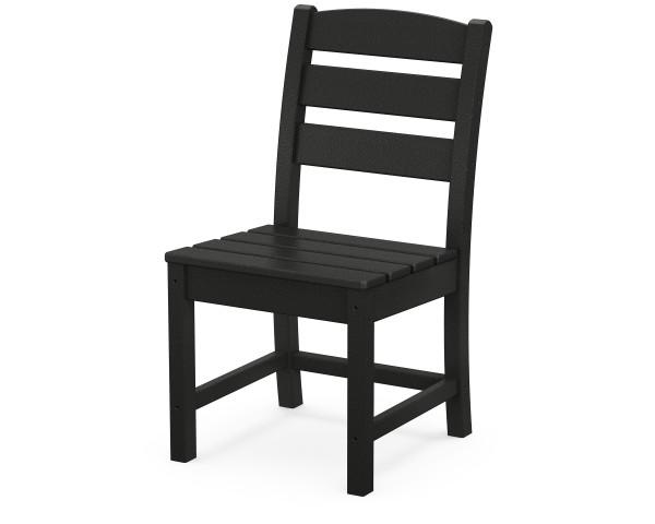 Polywood Black Lakeside Dining Side Chair - Weather-Resistant Outdoor Furniture for Patio, Deck, and Garden - Perfect for Backyard BBQs, Poolside Relaxation, and Lakeside Dining